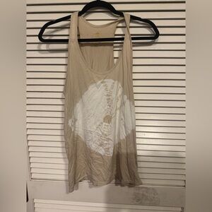 Lily Lotus Beige and White Tank Top